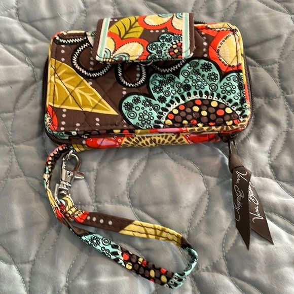 Vera Bradley wallet with gorgeous Browns yellows orange and blue - Picture 1 of 5